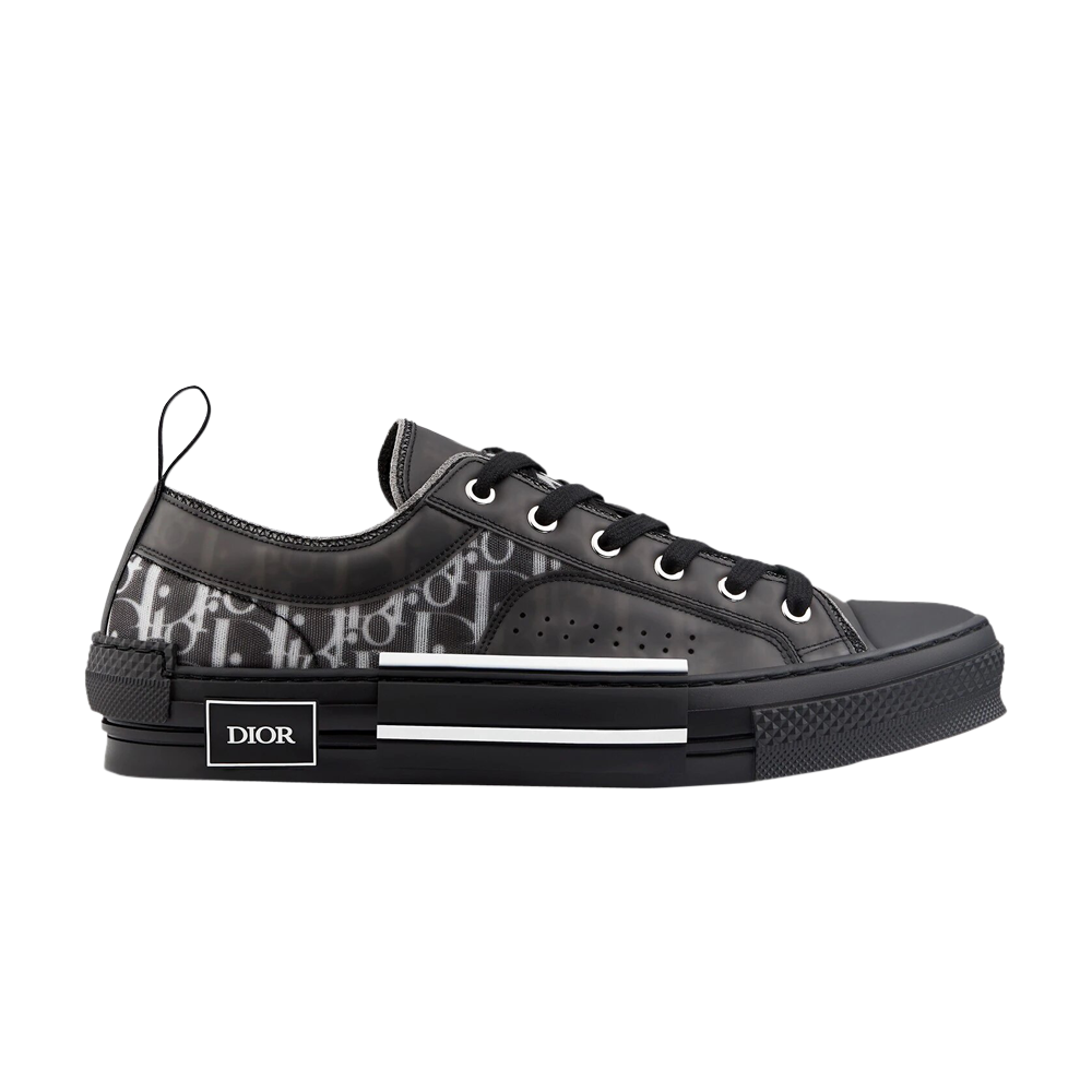 B23 HighTop Sneaker Black and White Dior Oblique Canvas with Black  Calfskin  DIOR BG