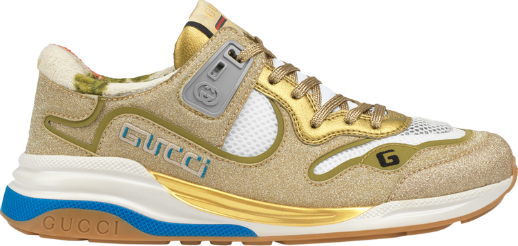 Gucci Wmns Ultrapace 'Gold Sparkling Fabric'