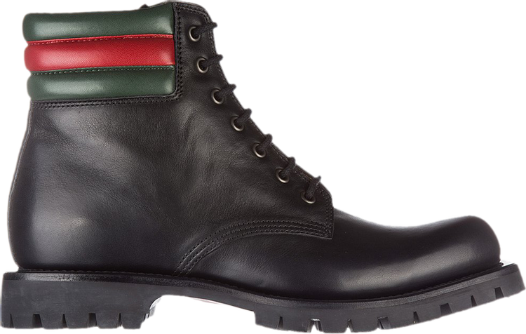 Gucci Lace Up Leather Boot 'Black'