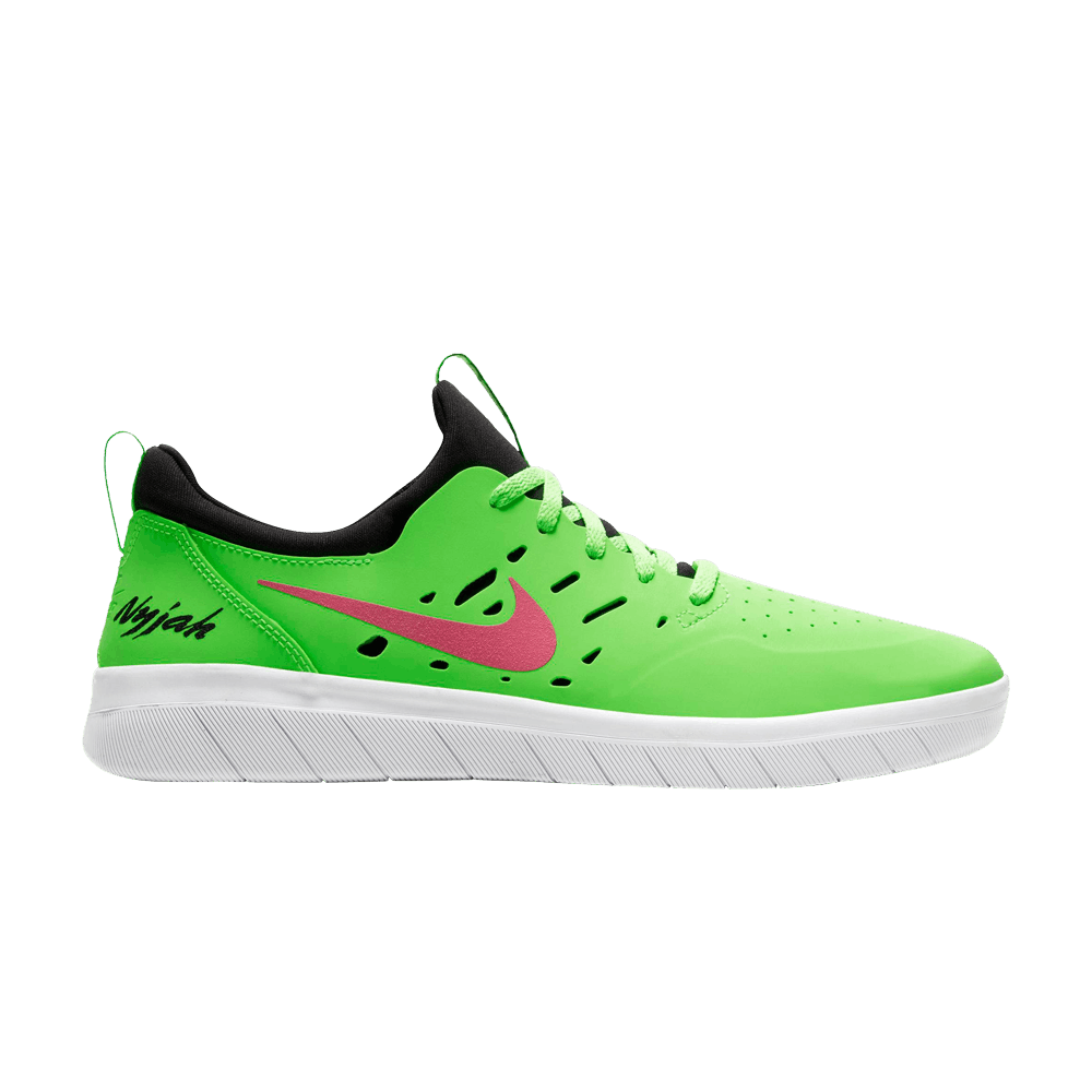 nike sb nyjah free watermelon green & pink skate shoes