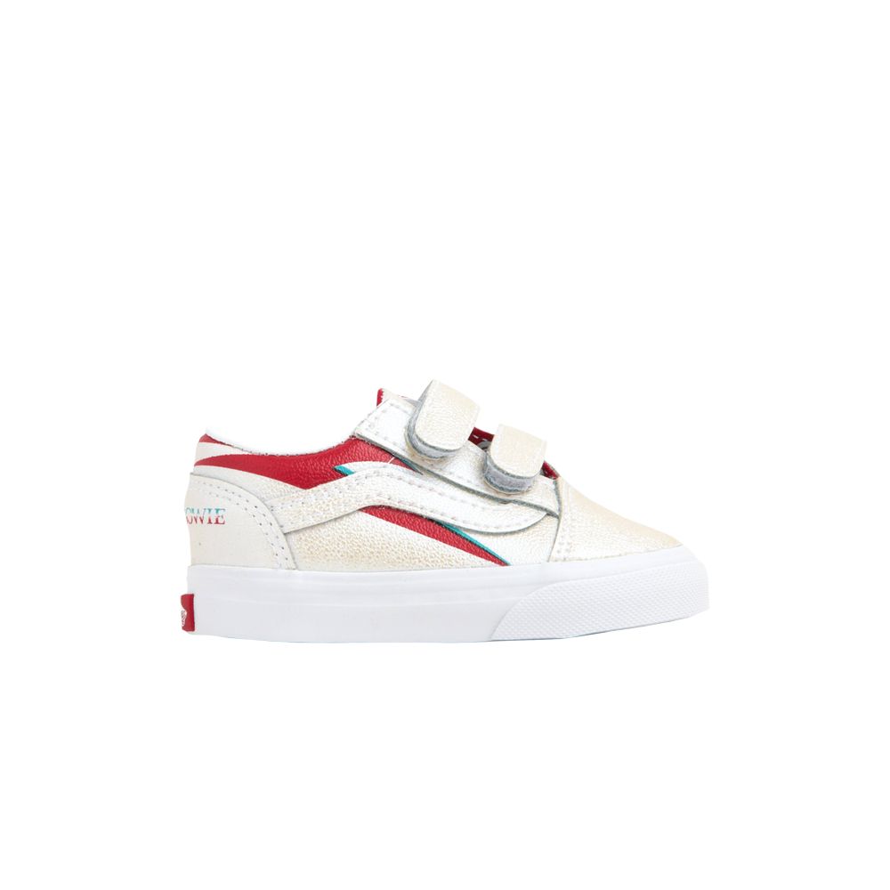 Pre-owned Vans David Bowie X Old Skool V Toddler 'aladdin Sane' | Cream | Infant Size 4 In White