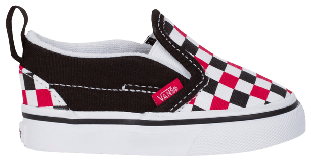 Vans Classic Slip On V Toddler Checkerboard   Racing Red