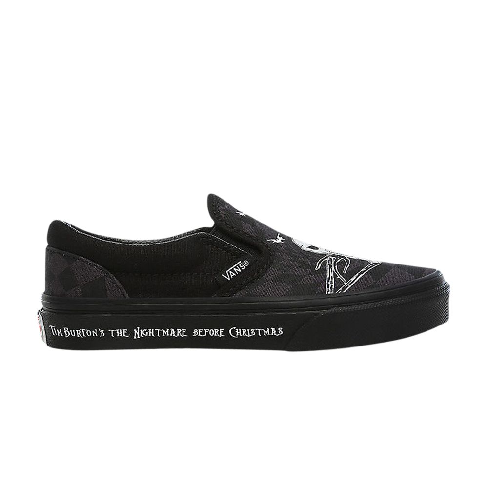 Pre-owned Vans The Nightmare Before Christmas X Classic Slip-on Kids 'glow In The Dark - Jack Skellington' | B In Black