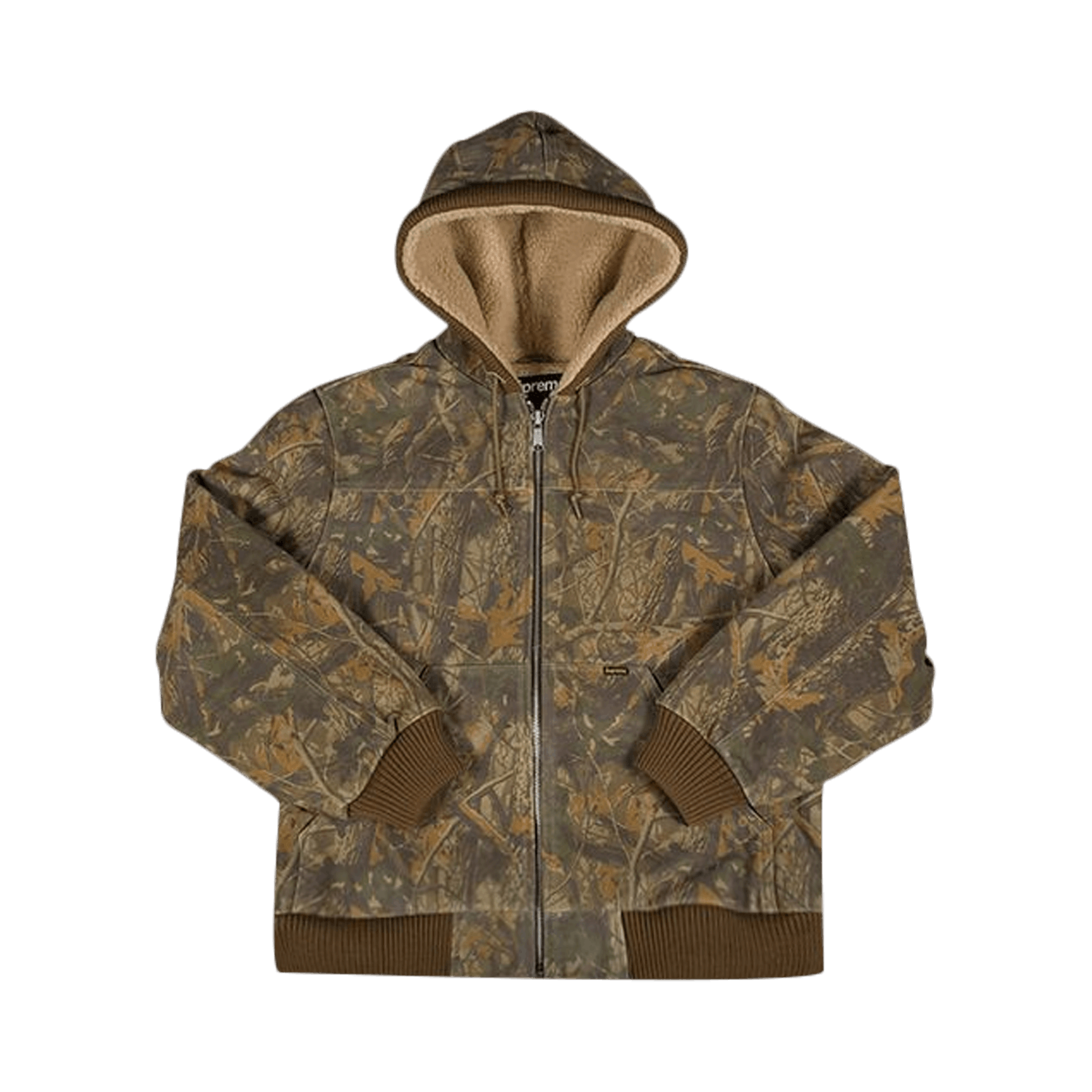 Supreme Hooded Suede Work Jacket 'Camo 