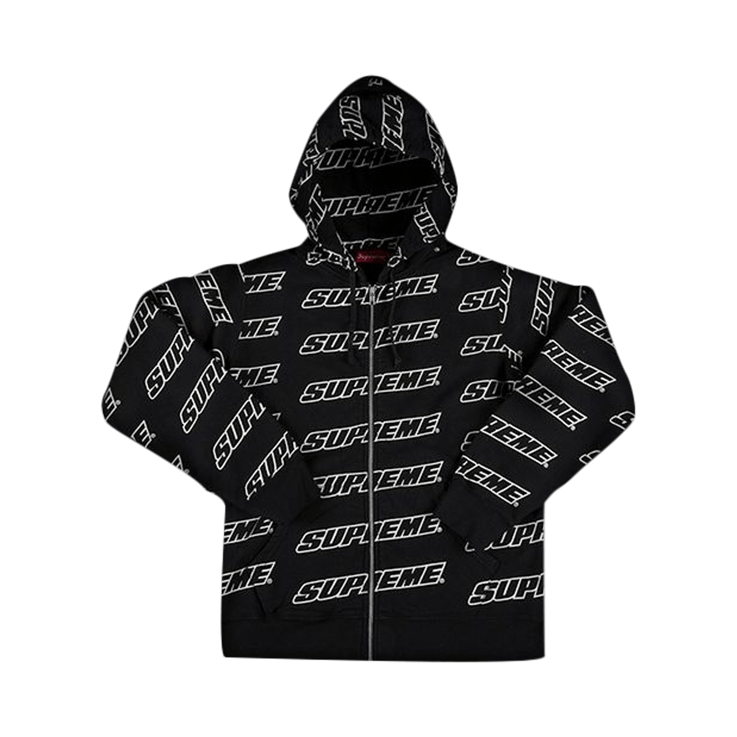 Supreme repeat zip up hooded sweatshirt black Clearance