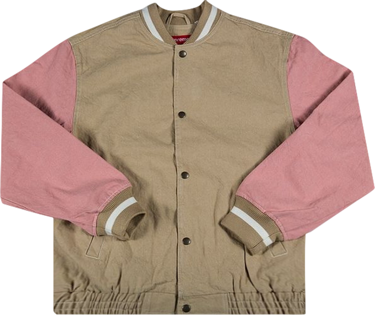 Supreme Denim Varsity Jacket 'Tan' | GOAT