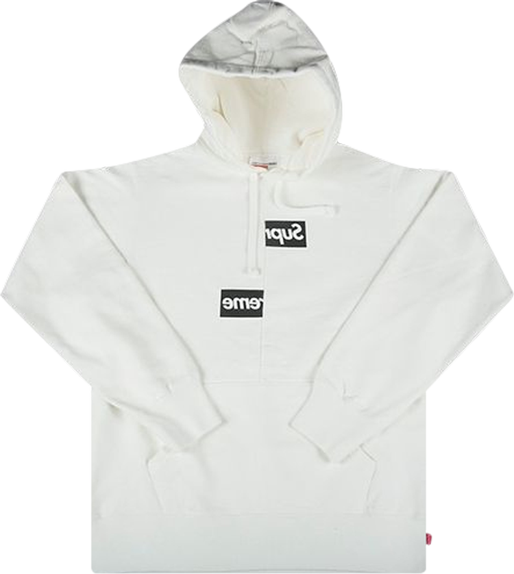Supreme x Comme des Garçons Shirt Split Box Logo Hooded Sweatshirt 'White'