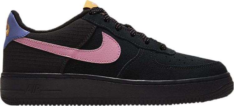 Nike Air Force 1 LV8 2 Big Kids' Shoes Black-Persian Violet-Pollen Rise  cn5710-001