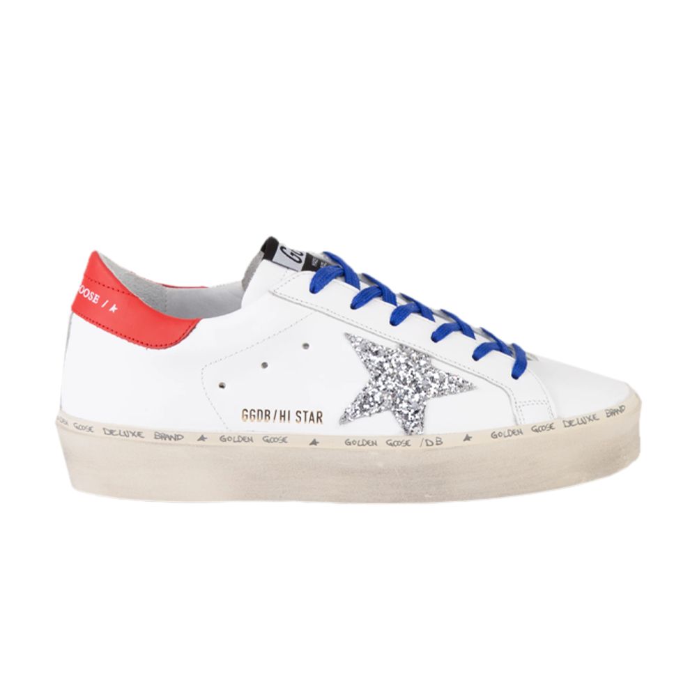 Pre-owned Golden Goose Wmns Hi Star 'white Silver Glitter' | Women's Size 38