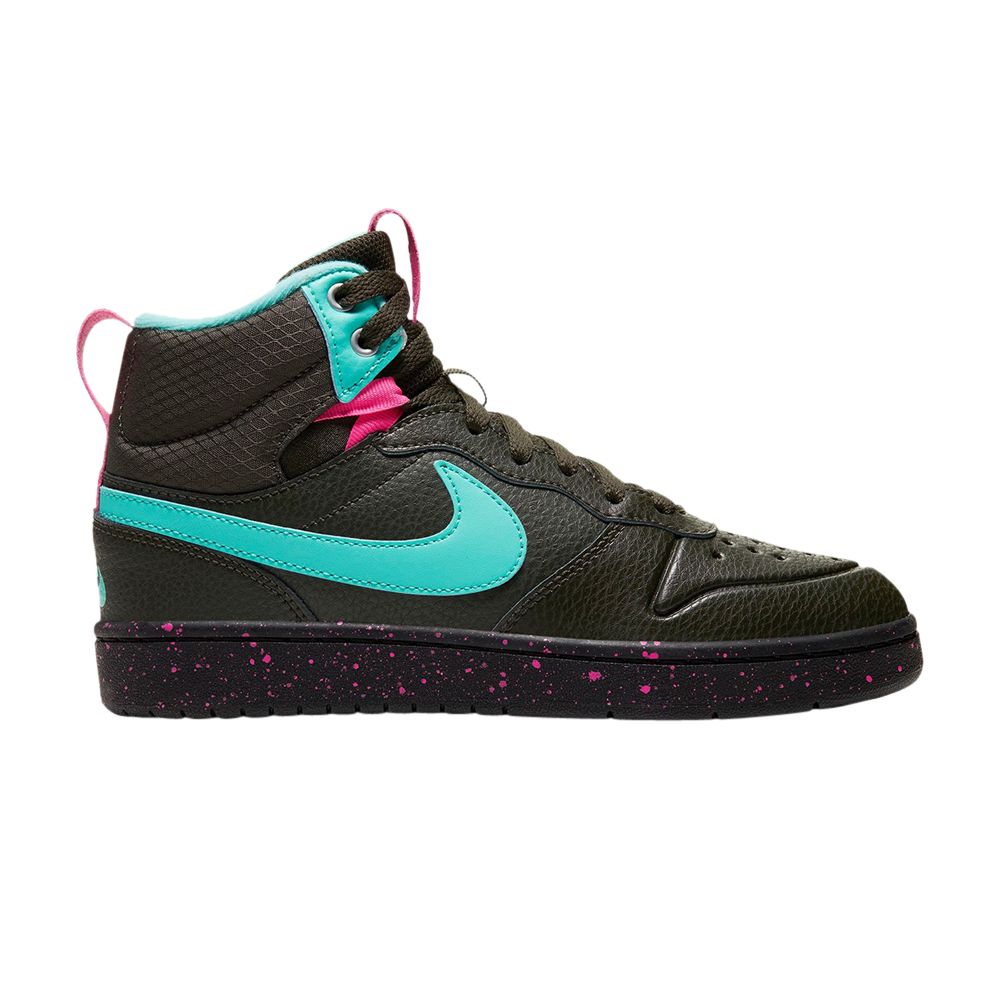 Pre-owned Nike Court Borough Mid 2 Boot Gs 'miami Vice' | Black | Kid's Size 7