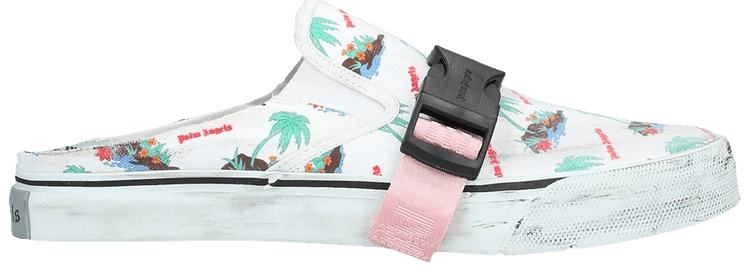 Palm Angels Distressed Slip On Mules   White