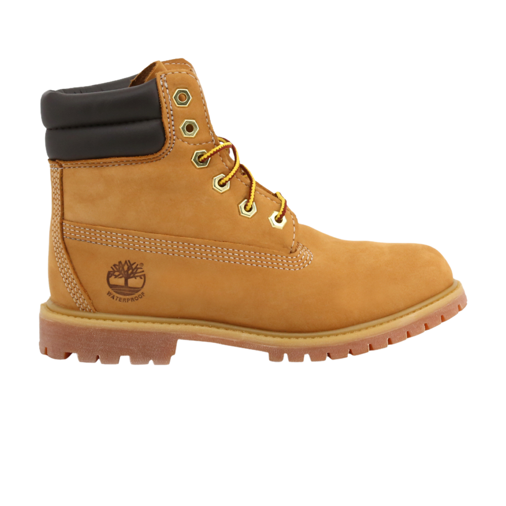 Pre-owned Timberland Wmns 6 Inch Double Collar 'wheat' In Brown