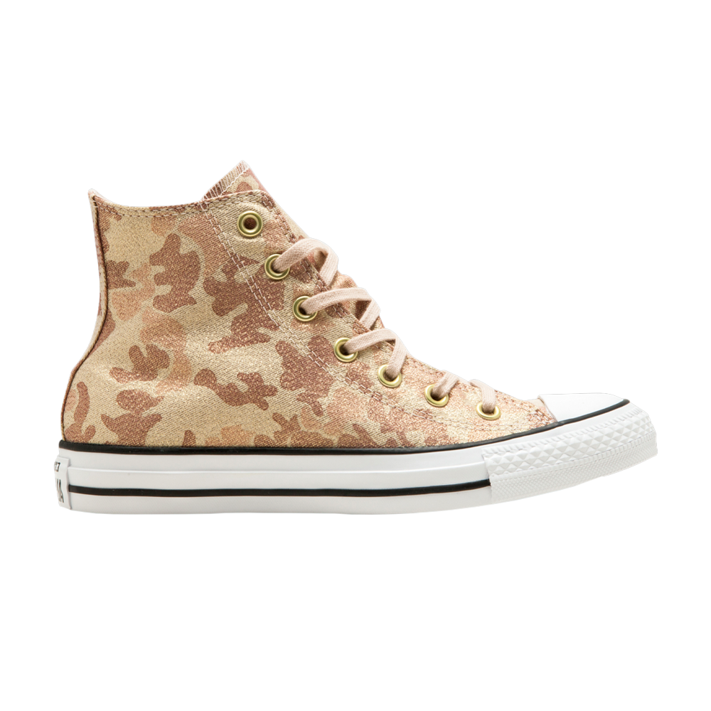 Pre-owned Converse Wmns Chuck Taylor All Star High 'lurex Camo' In Brown