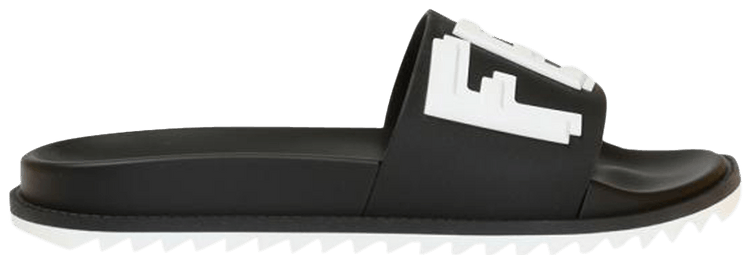 Fendi black discount and white slides