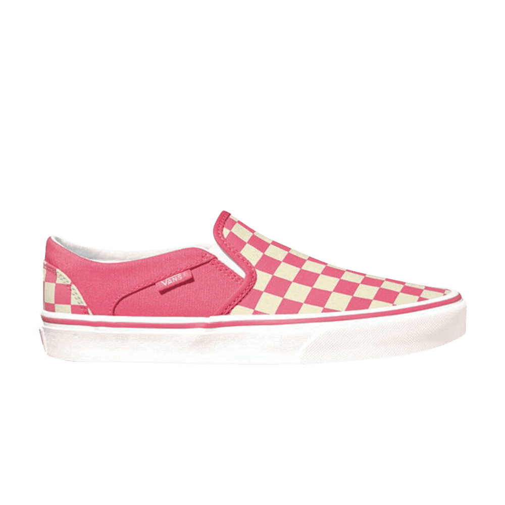 vans asher pink checkerboard