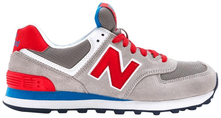 New Balance Wmns 574 Light Grey Red