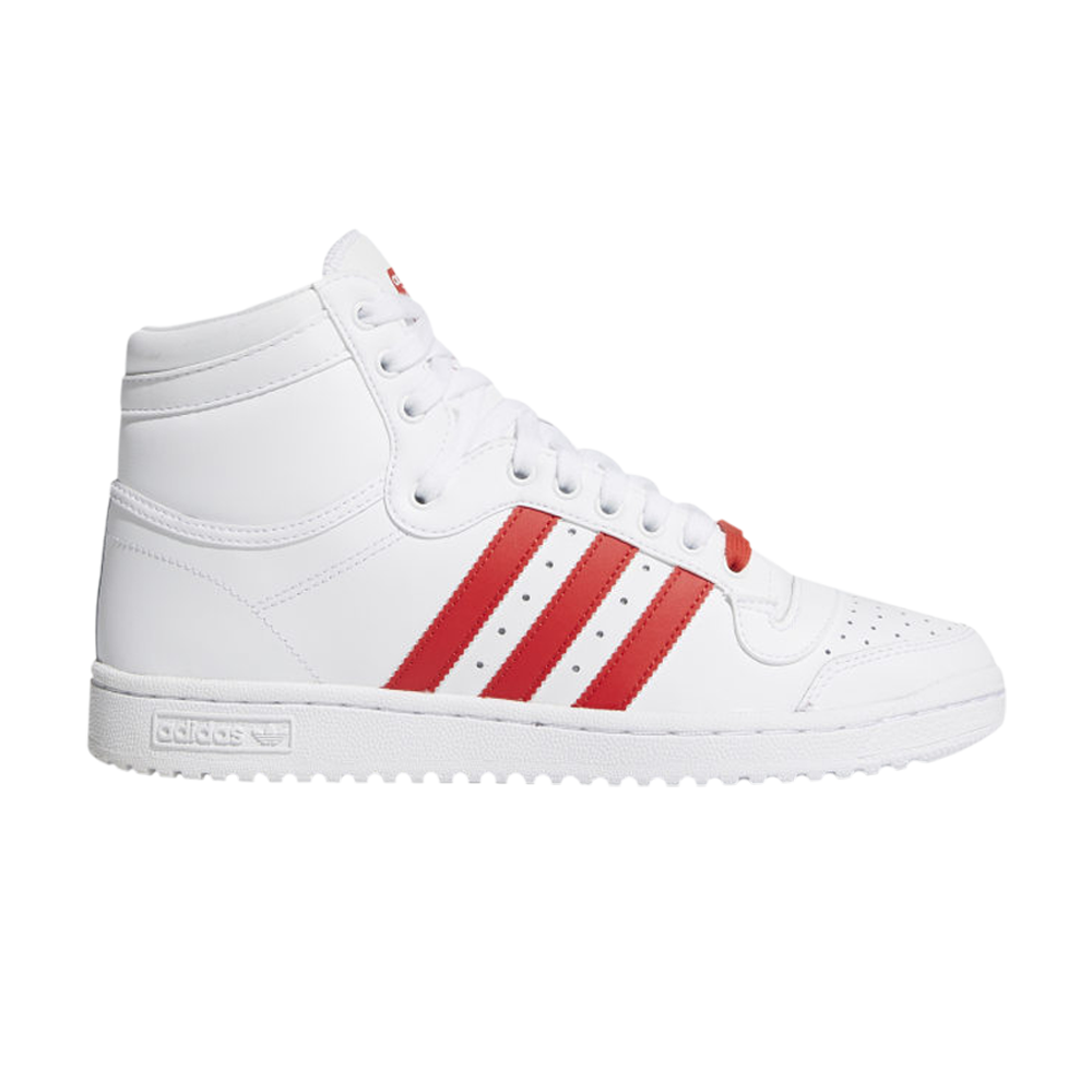 Pre-owned Adidas Originals Top Ten High 'white Lush Red'