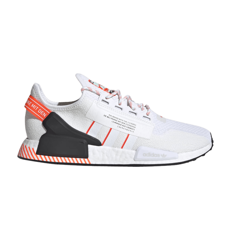 White and red adidas nmd discount
