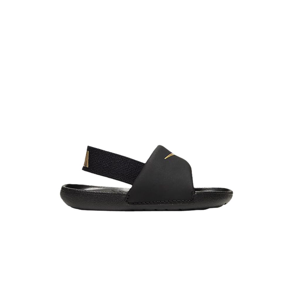 Pre-owned Nike Kawa Slide Td 'black Metallic Gold' | Infant Size 3