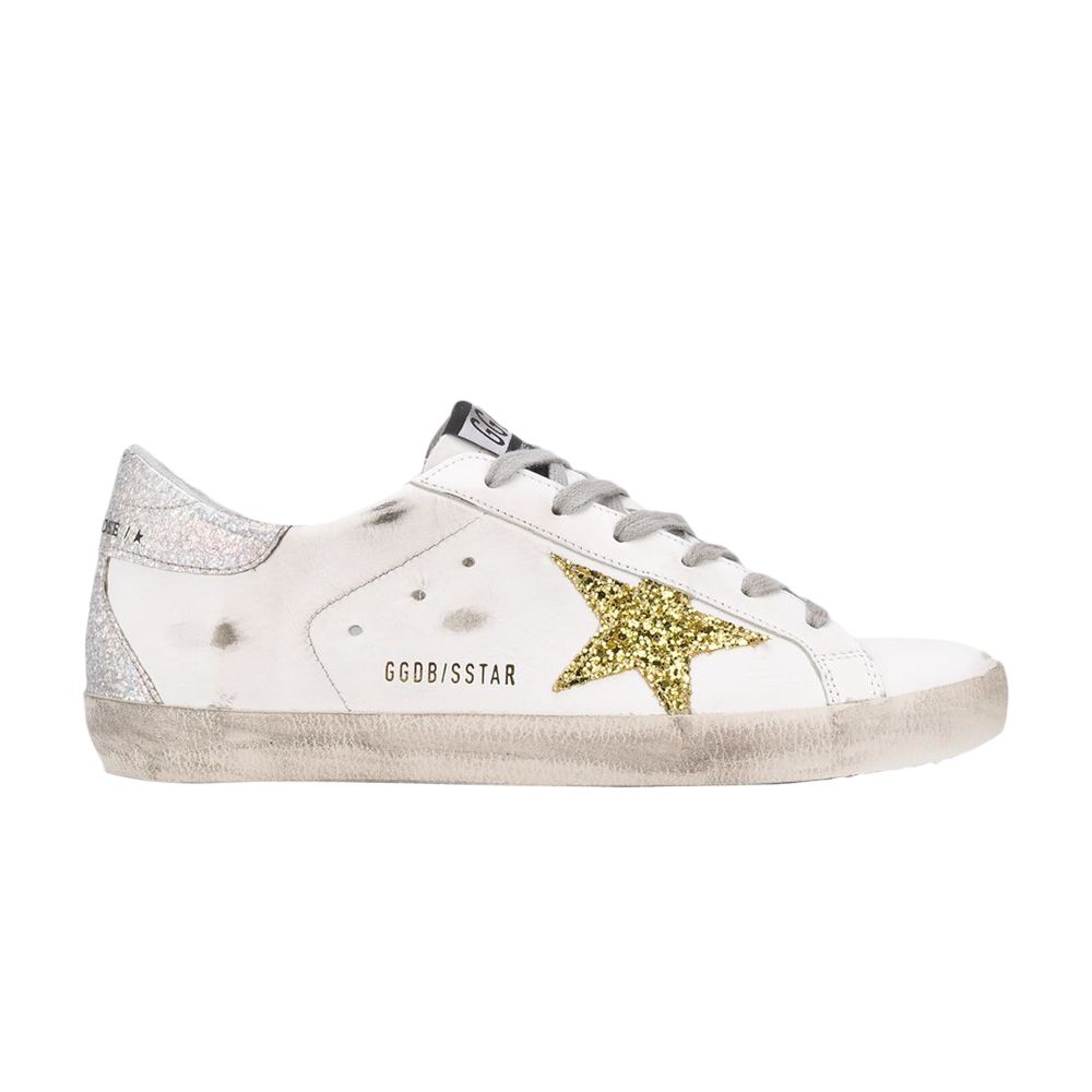 Pre-owned Golden Goose Wmns Superstar 'white Gold Silver Glitter' | Women's Size 36