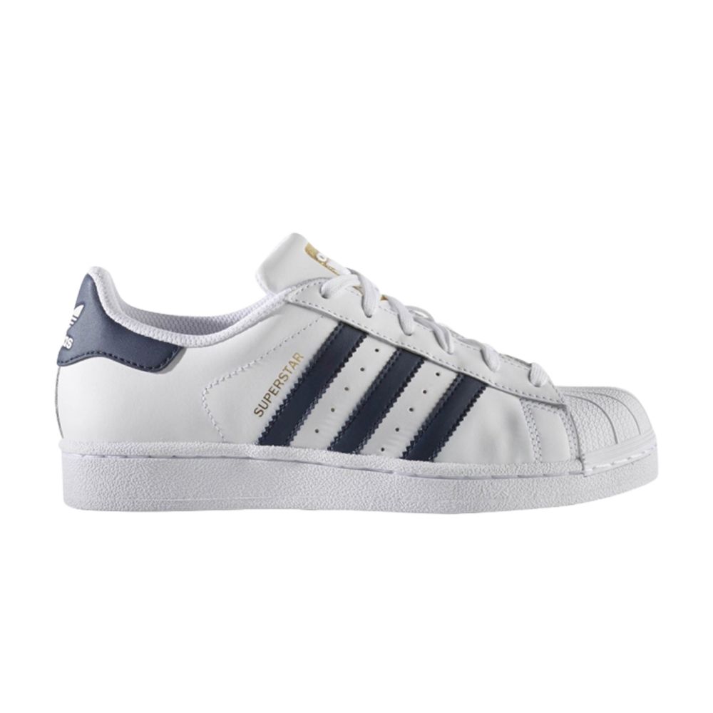 Pre-owned Adidas Originals Adidas Superstar Foundation J 'white Collegiate Navy' | Kid's Size 6.5