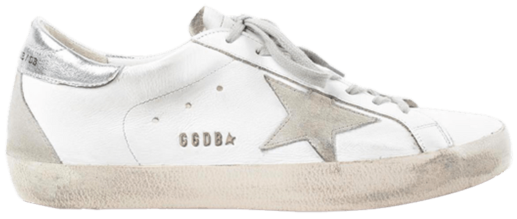 Size 10.0 Golden Goose Superstar White Silver