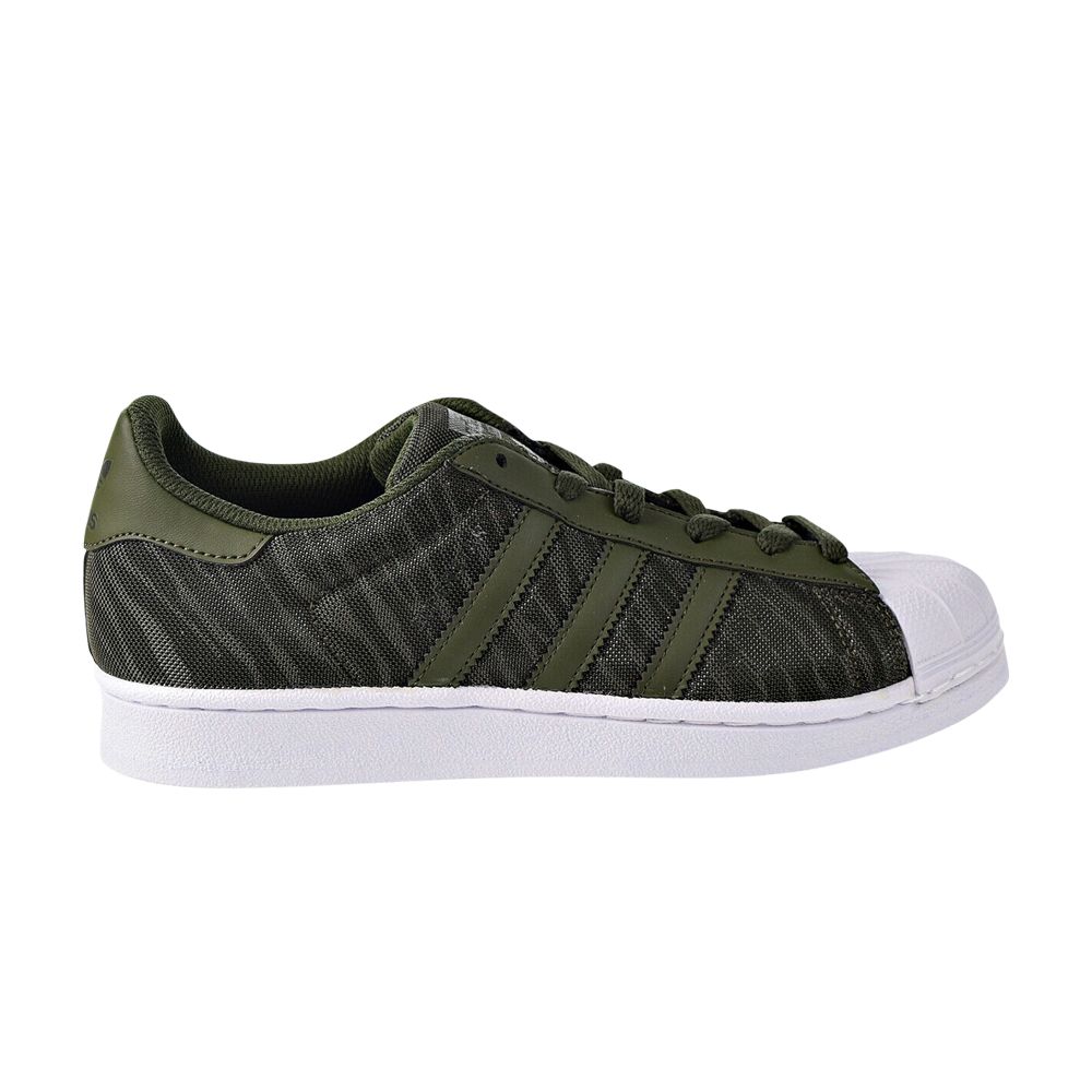 Pre-owned Adidas Originals Adidas Superstar Glitter Mesh J 'night Cargo' | Green | Kid's Size 4