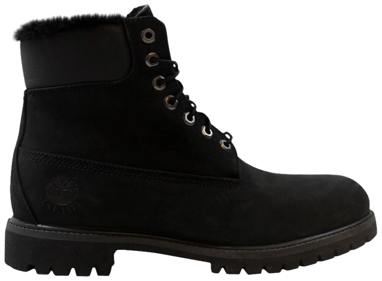 Timberland 6 Inch Premium Fur Lined Black