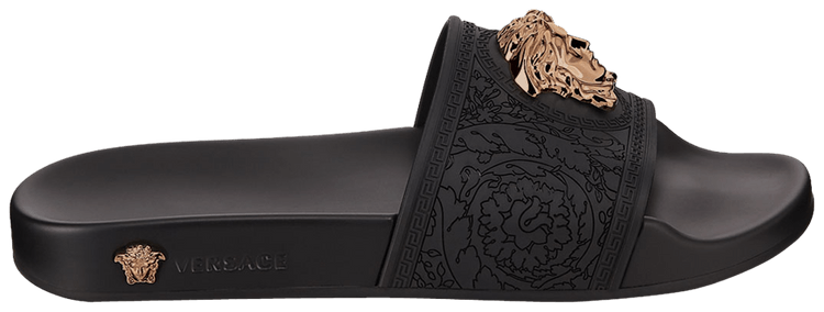 Versace Palazzo Medusa Pool Slide Black Gold