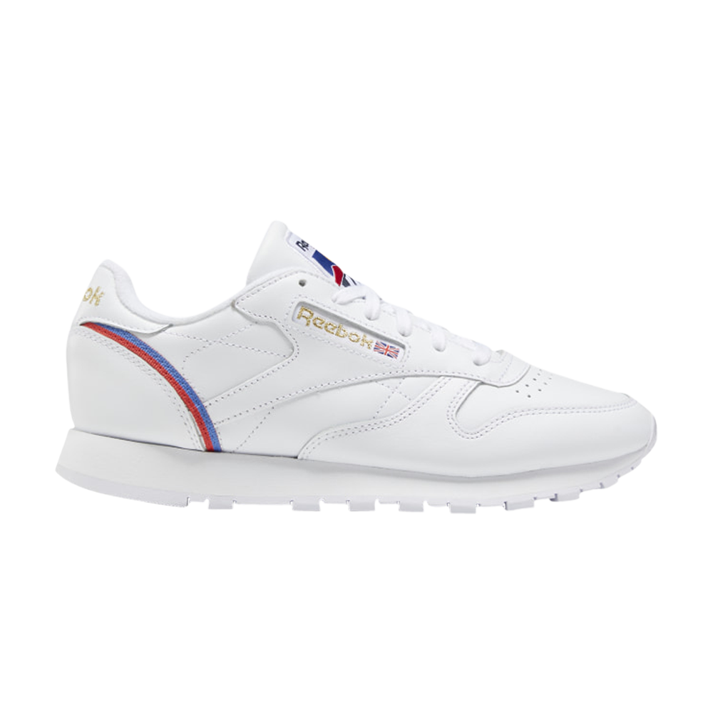 Pre-owned Reebok Wmns Classic Leather 'collage Of Flags' In White