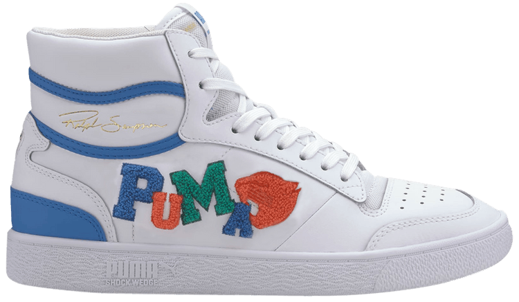 Puma Ralph Sampson Mid Badges   White Palace Blue