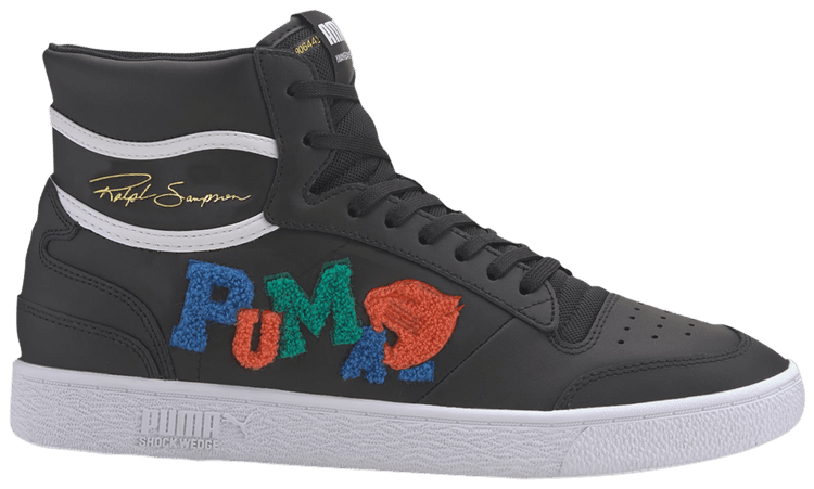 Puma Ralph Sampson Mid Badges   Black Grey