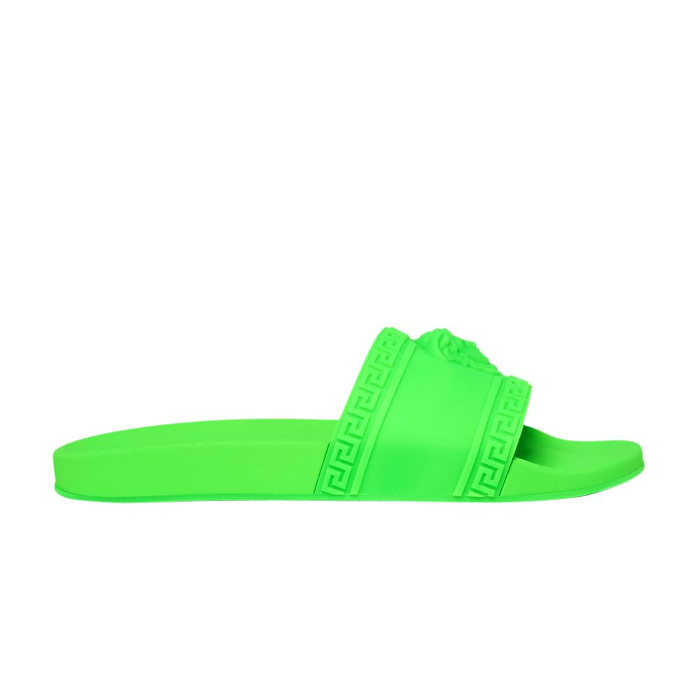 Pre-owned Versace Palazzo Medusa Pool Slide 'bright Green' | Men's Size 43