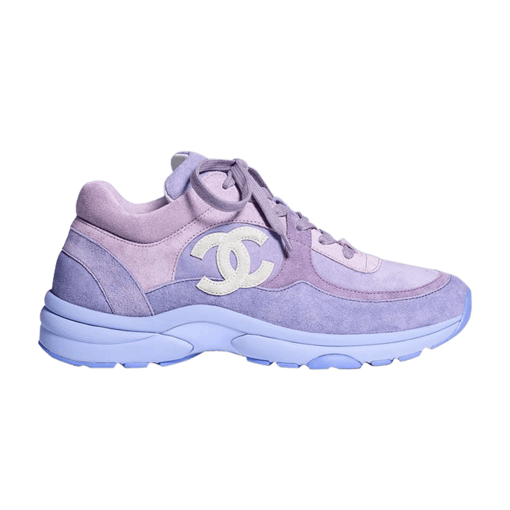 Chanel 21B Beige Purple Black White CC Logo Tie Flat Runner Trainer Sneaker  40  eBay