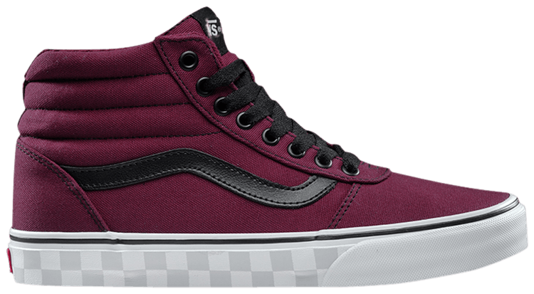 Vans Ward High Check Foxing   Cabernet