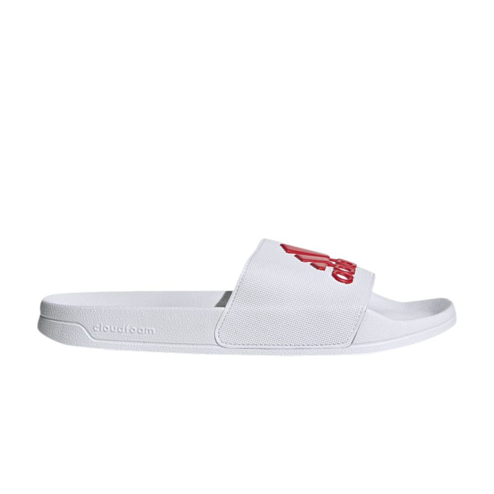adidas Adilette Shower Slides 'White Active Red' | Men's Size 4