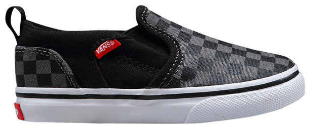 Vans Asher V Toddler Checkers   Black Pewter