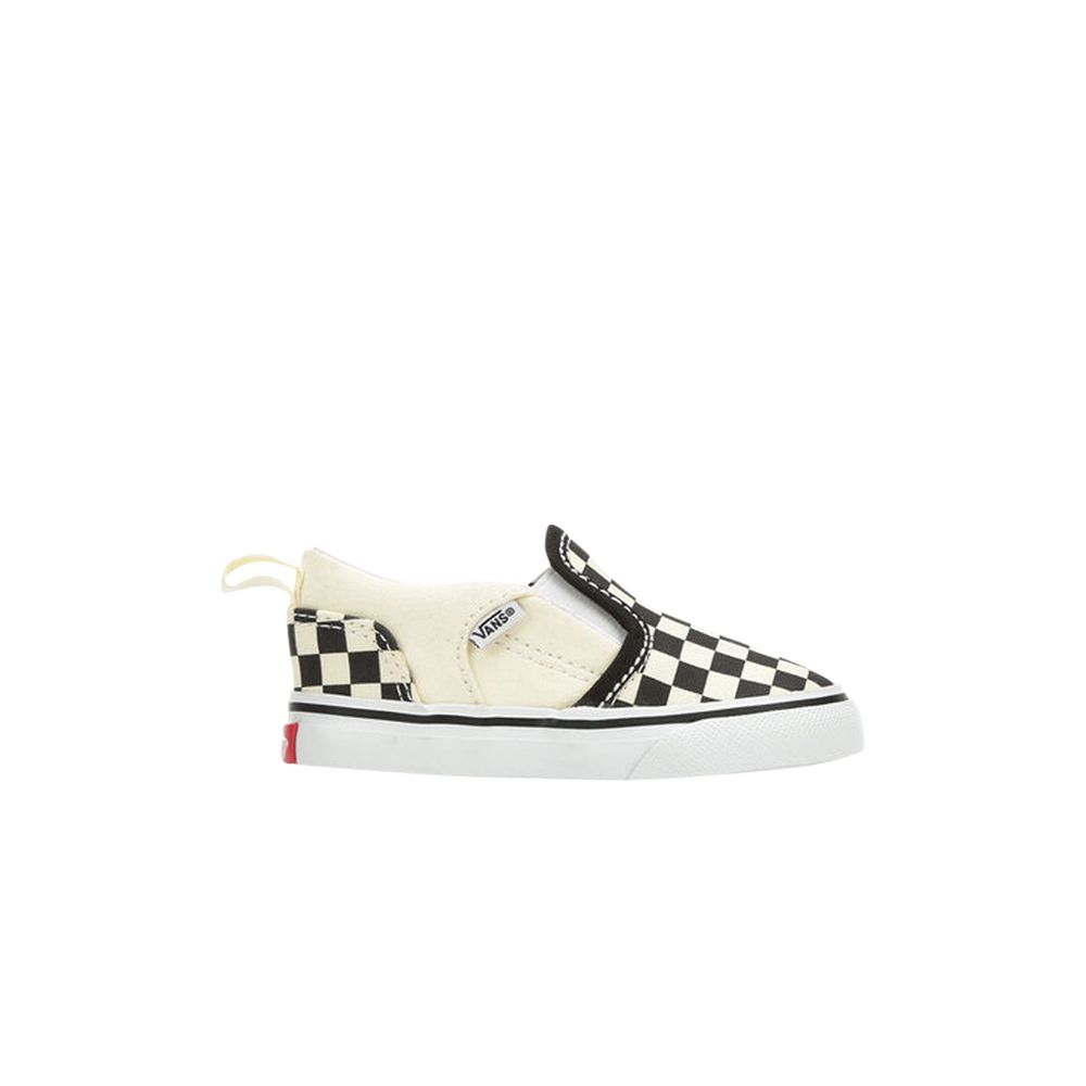 Pre-owned Vans Asher V Toddler 'checkers - Black Natural' | Cream | Infant Size 7 In White