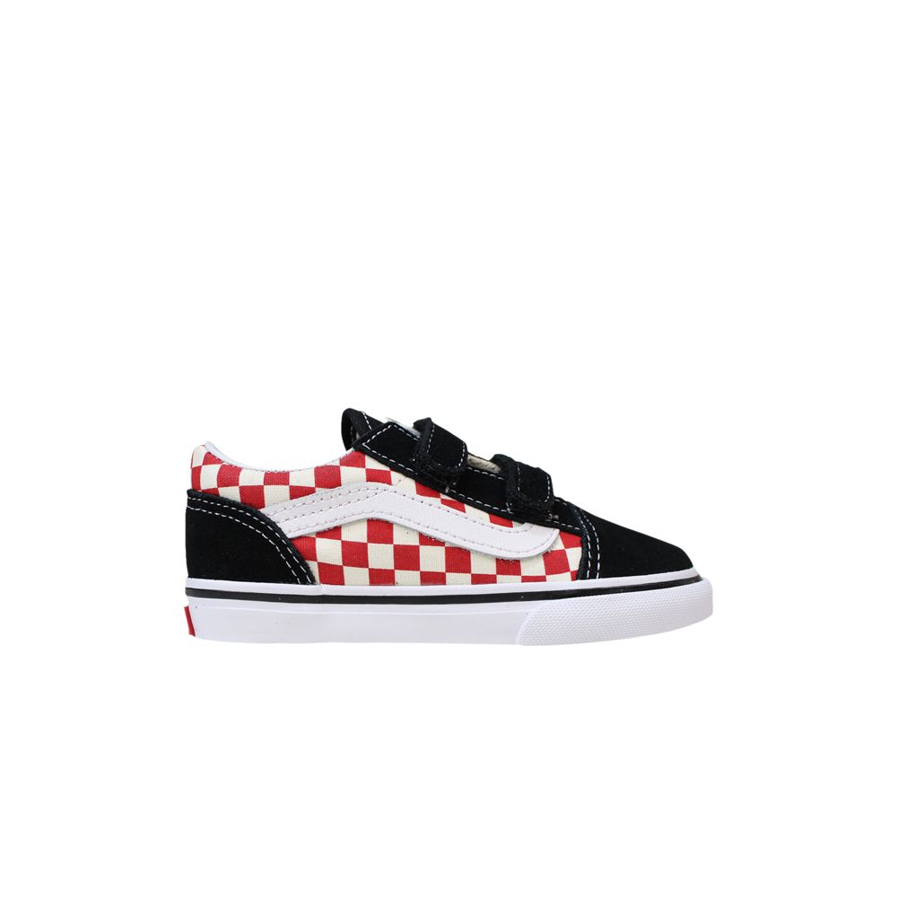Pre-owned Vans Old Skool V Toddler 'checkerboard - Black Red' | Infant Size 9