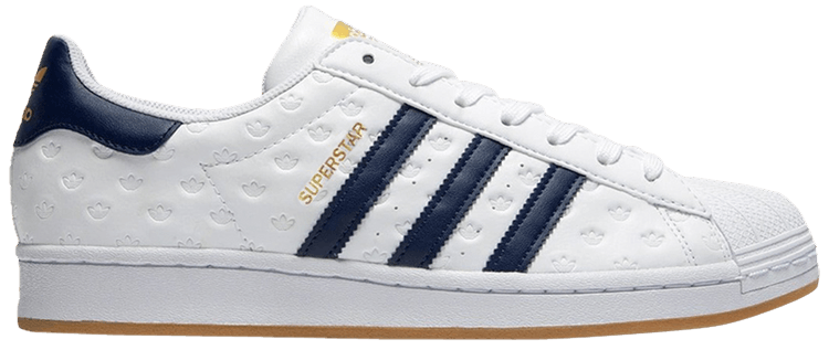 Adidas Superstar Allover Debossed Trefoils   Navy Gum