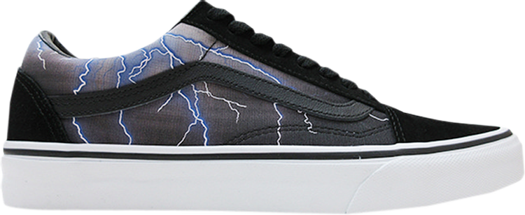Vans Old Skool Skate Shoe - Black / White / Lightning Bolt