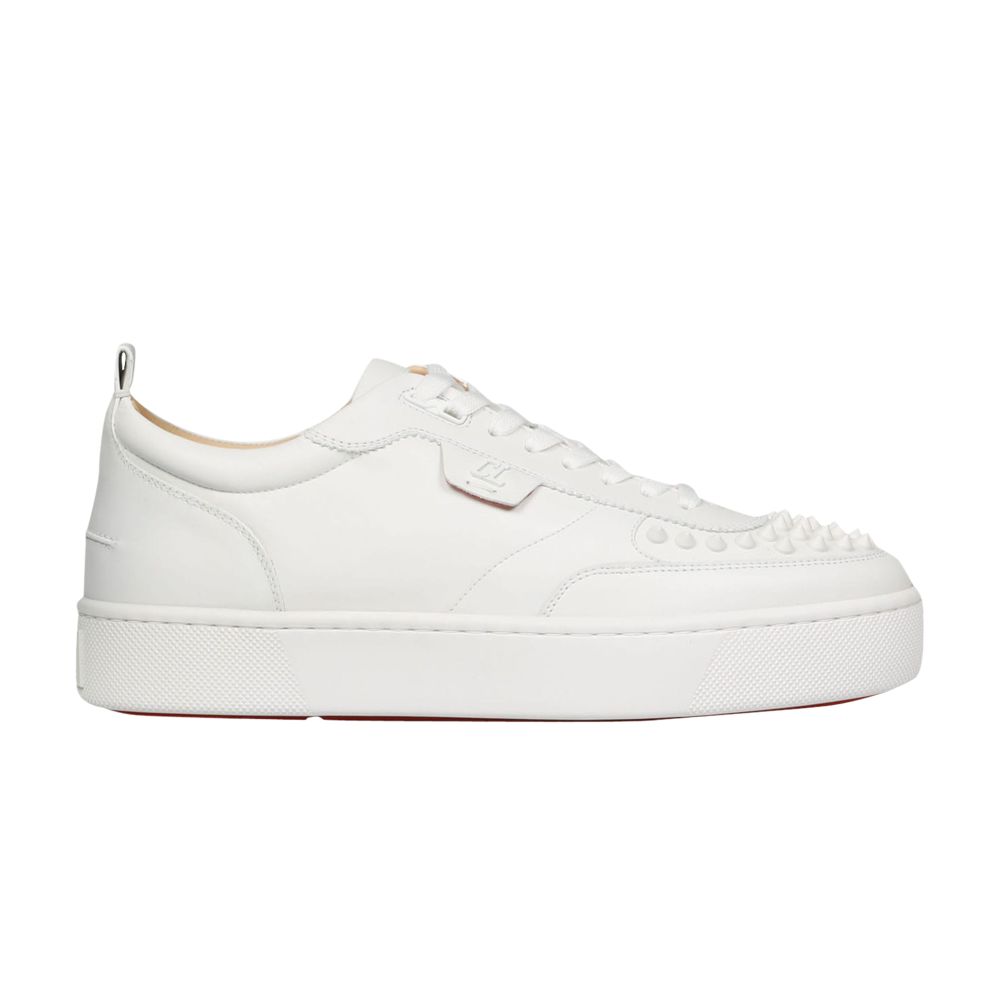 Pre-owned Christian Louboutin Happyrui Spikes Flat 'white' | Men's Size 44.5