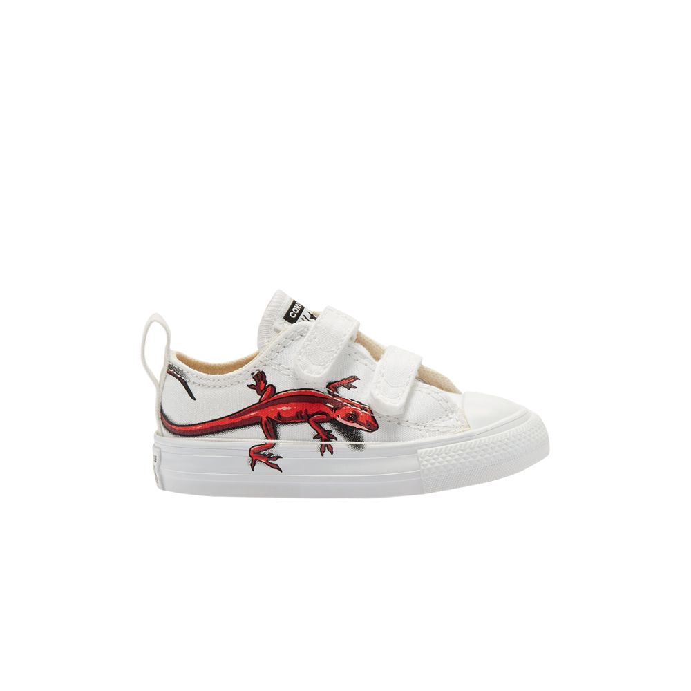 Pre-owned Converse Chuck Taylor All Star Low Easy-on Td 'leaping Lizards' | White | Infant Size 4