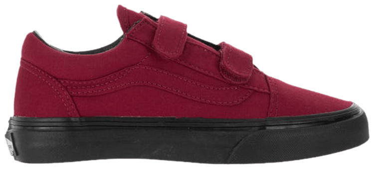 Vans Old Skool V Kids Black Sole   Jester Red