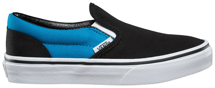 Vans Classic Slip On Kids Black Vivid Blue