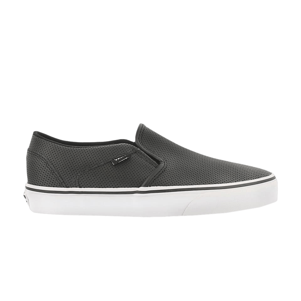 vans asher perf leather black