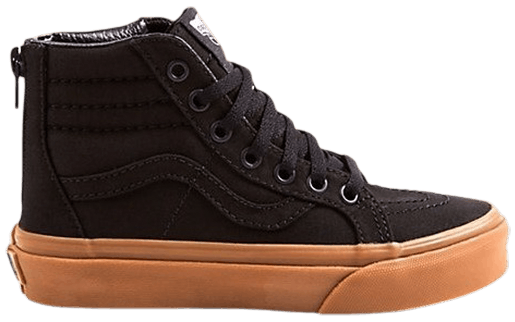 Vans Sk8 Hi Zip Kids Black Light Gum