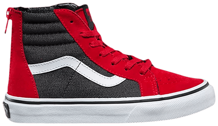 Vans Sk8 Hi Zip Kids Suiting   Racing Red