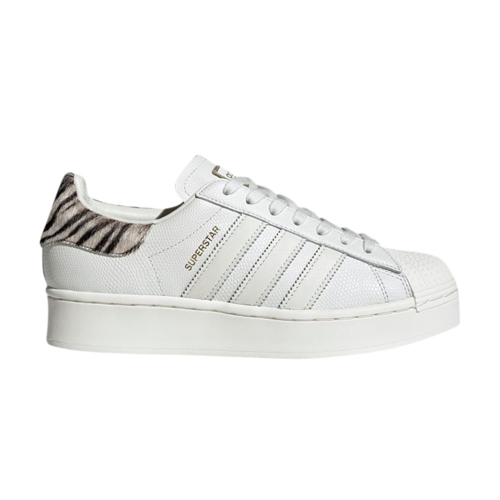 Click to view more detailed imagery on our partner's website Pre-owned Adidas Originals Wmns Superstar Bold 'heel Patch Animal Print' In White
