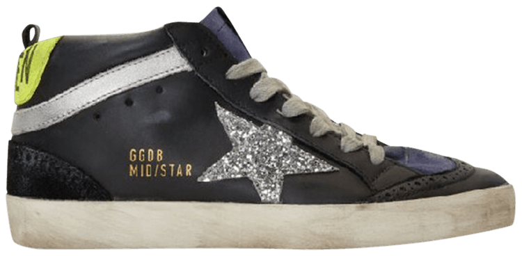 Golden Goose Wmns Mid Star 'Black Silver'